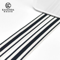 Vente en gros d'usine - Bande élastique rayée noire et blanche en nylon, haute élasticité, pour sous-vêtements, ceinture, ruban décoratif pour vêtements
