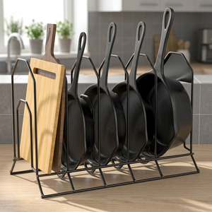 Estante metálico para macetas con soporte para tabla de cortar, para almacenamiento en la cocina, diseño minimalista, duradero, no plegable, de un solo nivel - Product Image 5
