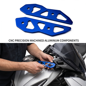 อุปกรณ์ตกแต่งรถจักรยานยนต์ วัสดุอลูมิเนียมอัลลอยด์ CNC ขายึดกันลมสำหรับรถมอเตอร์ไซค์ AEROX คุณภาพงานประณีต - Product Image 1