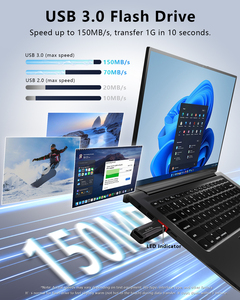 Unidad Flash USB 3.0 de 32GB 64GB 128GB, Velocidad de hasta <span class=keywords><strong>150MB</strong></span>/<span class=keywords><strong>s</strong></span>, Mini Memoria USB Metálica con Llavero - Product Image 6
