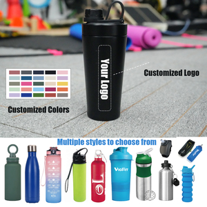 Bouteille d'eau de sport grande capacité en plastique légère écologique portable avec paille et message motivant - Product Image 5