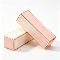 Boîte à parfum de luxe en or rose, boîte en papier cosmétique personnalisée avec logo, boîte d'emballage pour rouge à lèvres, vente en gros