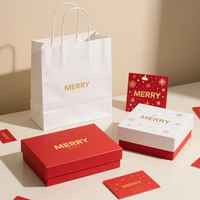 Sacs en papier kraft blancs de luxe personnalisés en gros, bon marché, avec poignées, pour cadeaux de Noël, fêtes, oreillers et parapluies