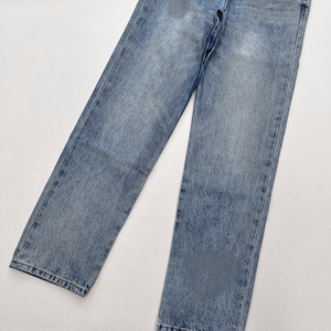High Waisted Straight Leg Denim Jeans, Classic Vintage Wash Casual <b>Pants</b> for Daily Wear - Product Image 6