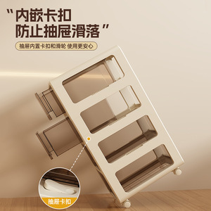 <b>Plastic</b> <b>Storage</b> <b>Drawer</b> Cabinet Multi Layer With Wheels For Baby Diapers And Formula Organization - Product Image 4