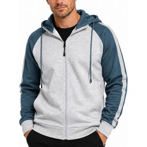 Men's <b>Zip</b> Up <b>Hoodie</b> Fleece Long Sleeve Casual Hooded Sweatshirt With <b>Pocket</b> Regular Fit Polyester Material - Product Image 1