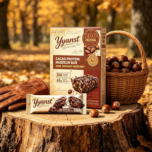 Barres protéinées au chocolat noir, noisettes et cacao, collations pour un regain d'énergie rapide, pour les sportifs, nutrition quotidienne, fabrication OEM, marque privée - Product Image 4