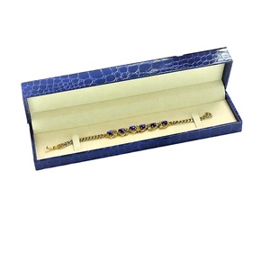 Flip Modern Long Rectangle Trinket Packing Leather Crocodile Jewelry Box for Necklace
