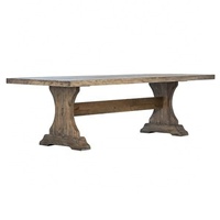 Table à manger en pin recyclé finition brun antique scellée 8 pieds