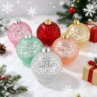 Boule de Noël en plastique transparente à facettes, idéale pour la décoration de l'arbre de Noël et de la maison