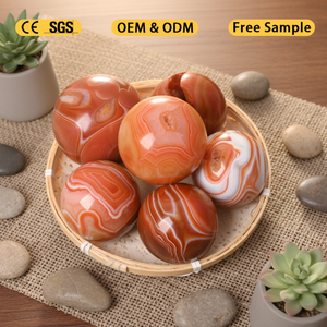 Wholesale High Quality Polished <b>Crystal</b> <b>Ball</b> Red Agate Sphere <b>Crystal</b> Sphere for Healing - Product Image 1