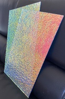 Panneau acrylique irisé personnalisé de 5 mm, gravure laser pour plexiglas, grain de roche, moulage pour décoration publicitaire de mariage/fête/hôtel, impression