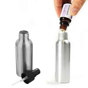 50mlアルミスプレーアトマイザーボトル詰め替え可能な空のボトル化粧品包装ツール用ブラックポンプアトマイザー