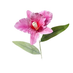 Bouquet de fleurs artificielles Cattleya à tige unique en plastique et tissu imperméable pour décoration de mariage et de maison - Product Image 5