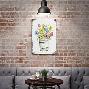 Vente <span class=keywords><strong>en</strong></span> <span class=keywords><strong>ligne</strong></span> d'affiches rétro vintage <span class=keywords><strong>en</strong></span> métal avec fleurs colorées pour décorer les affiches <span class=keywords><strong>de</strong></span> studio et bar <span class=keywords><strong>en</strong></span> métal - Product Image 2