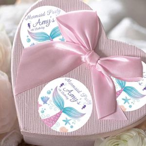 Pegatinas Circulares de Vinilo Autoadhesivas Personalizadas, Impermeables, con Laminado Mate, Diseño de Elementos Oceánicos para Decoraciones de Cumpleaños - Product Image 3
