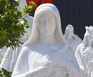 Statue de la sainte marie en marbre, icône de la vierge marie, décoration de l'église chrétienne, Statue catholique - Product Image 5