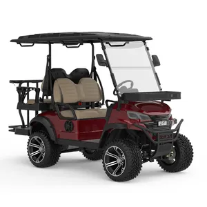 Guangzhou Factory Lithium Utility Vehicles Golf Carts Electric 4 Wheel Drive Sightseeing Kart With Up Graded Seats