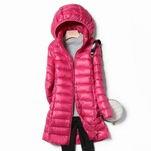 Vestes d'hiver pour femmes décontractées et fines 2023, sans capuche, longues, <span class=keywords><strong>ultra</strong></span> légères, fines, chaudes, couleur unie, en duvet - Product Image 4