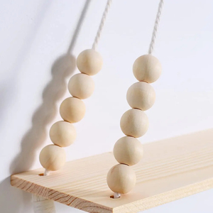 Étagère <span class=keywords><strong>murale</strong></span> <span class=keywords><strong>bohème</strong></span> en macramé avec pompon, décoration en bois, étagères flottantes faites à la main, décoration de la maison, cuisine, chambre à coucher, <span class=keywords><strong>salon</strong></span> - Product Image 3