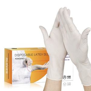Gants en latex jetables poudrés, à usage unique, texture complète, lisses, non stériles, pour le nettoyage domestique et les travaux d'inspection - Product Image 1