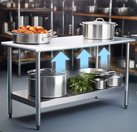 Équipement de Restaurant commercial Table de travail de meubles de cuisine Table de travail en acier inoxydable 201 Table de travail en acier inoxydable