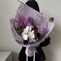 Papier d'emballage floral en chanvre à bords effilochés, papier d'emballage texturé doux pour la décoration de bouquets de fleurs