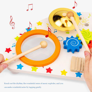 Instruments à Percussion éducatifs en bois pour enfants, 12 pièces, jouets de station de <span class=keywords><strong>musique</strong></span>, Instruments de <span class=keywords><strong>musique</strong></span> multifonctionnels - Product Image 3