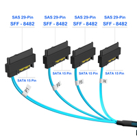 Câble interne de serveur SFF-8087 Mini SAS vers 4 ports SFF-8482 SAS 29 broches pour contrôleur RAID, connecte 4 disques durs SAS