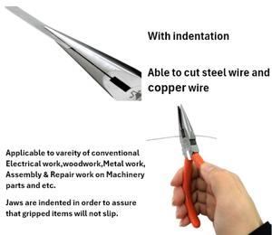 Pince à bec long Fabriquée au Japon |   125 mm / 150 mm / 200 mm |   Outil électrique professionnel de coupe haute durabilité - Product Image 3