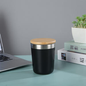 Gobelet en acier inoxydable avec couvercle en bambou écologique, 10 oz, garde les boissons chaudes ou froides pendant des heures, mug de bureau durable - Product Image 6