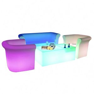 Juego de Muebles con Luz LED Inteligente, Diseño Moderno, Sofá Seccional y Sillas para Uso en Exteriores, Hecho de Plástico Resistente, Novedad 2021 - Product Image 6