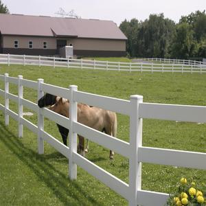 Ganado Vinilo 3 Rieles PVC Vaca Granja Cercado, Vinilo 3 Riel Caballo Paddock Granja Cerca Poste, PVC Ranch Rail Caballo Vallas - Product Image 4
