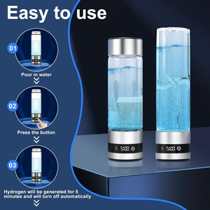 PHYFLOW Bouteille d'<span class=keywords><strong>eau</strong></span> froide à hydrogène 460 ml en verre, rechargeable USB/piles, avec écran LED tactile intelligent 2000ppb, pour extérieur, voiture et maison - Product Image 5