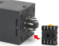 Relais temporisé numérique miniature noir à double cycle 220V AC avec temporisation réglable