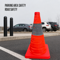 Cône de signalisation pliable multi-usage, rétractable, pour la sécurité routière, la construction et les alertes d'urgence