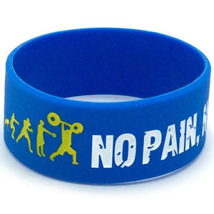 कोई दर्द कोई लाभ सिलिकॉन Wristband वाइड बैंड आदर्श वाक्य रबर कंगन चूड़ी Wristband - Product Image 2