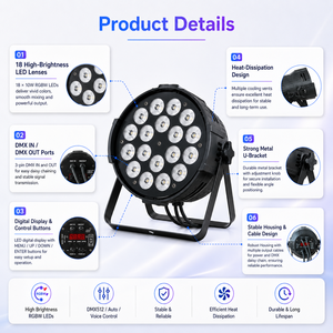 18 LED Four Color Mixing PAR Stage Wash <b>Light</b> with Digital Control for <b>DJ</b> Party Wedding and Concert - Product Image 4