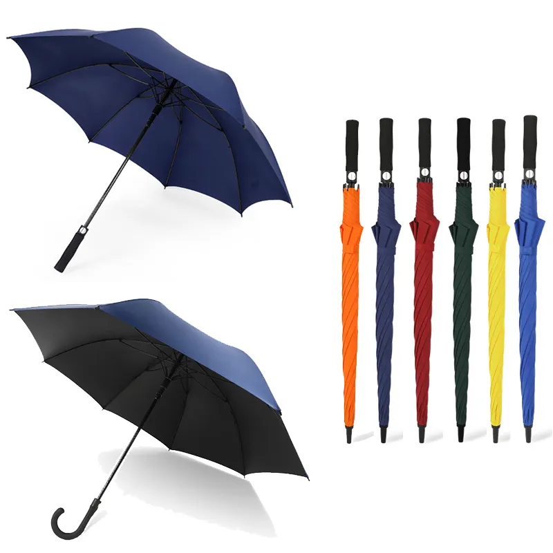 Paraguas de Golf de doble capa Extra grande de gran tamaño para exteriores Heavy Duty Big Long Auto Open Windproof Stick Rain umbrella Corp