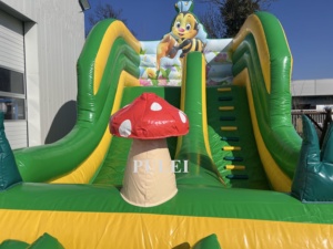 Phim hoạt hình đáng yêu Inflatable khô ướt trượt bên ngoài Inflatable bouncy trò chơi hồ bơi trượt nước vui vẻ cho trẻ em mùa xuân bên - Product Image 5