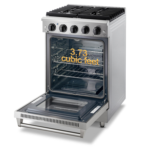 Cuisinière à gaz naturel autoportante 24 pouces 4 brûleurs avec four pour le ménage - Product Image 4