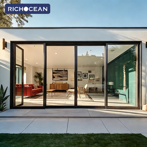 Portes coulissantes en verre à isolation thermique RICHOCEAN <span class=keywords><strong>pour</strong></span> l'extérieur, <span class=keywords><strong>porte</strong></span> <span class=keywords><strong>coulissante</strong></span> en aluminium résistante aux ouragans <span class=keywords><strong>pour</strong></span> la maison - Product Image 6