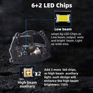 Factory Price 3 Inch S9pro 62w 6000k Super Bright Auto Bi H7 <b>H4</b> Led Projector Lens Headlight Car Led Headlights Bulbs - Product Image 6