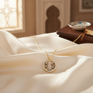 สร้อยคอทองคำ14K VAV แบบอิสลามจี้สำหรับผู้หญิงทำจากไก่งวง - Product Image 3