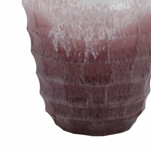 Vaso in vetro testurizzato bicolore per l'arredamento del soggiorno, complemento d'arredo contemporaneo per la casa. - Product Image 5