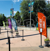 Publicité écologique Extérieur Intérieur Plage Drapeau Stand Bannières Crème Glacée Marque Promo Lame Spike Aluminium 2M 3M 4M 5M Drapeau de Plage Personnalisé