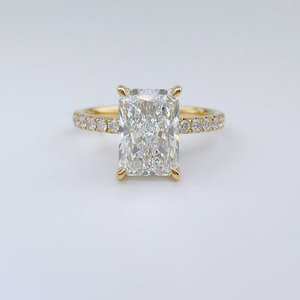 Bague en or jaune 18 carats classique à quatre griffes avec diamant <span class=keywords><strong>de</strong></span> laboratoire, opale, rubis, émeraude, perle, <span class=keywords><strong>pierre</strong></span> <span class=keywords><strong>de</strong></span> <span class=keywords><strong>lune</strong></span>, certifiée IGI – Bijoux personnalisés - Product Image 1