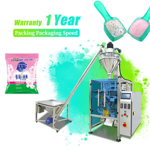 เครื่องบรรจุผงซักฟอกอัตโนมัติ 50 กรัม 100 กรัม แบบถุงก้นเหลี่ยม พร้อมอุปกรณ์บรรจุและปิดผนึก สำหรับผงซักฟอกแบบซอง - Product Image 1