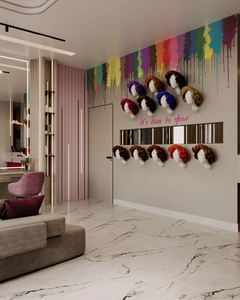 Mobilier <span class=keywords><strong>de</strong></span> <span class=keywords><strong>salon</strong></span> <span class=keywords><strong>de</strong></span> coiffure professionnel sur mesure, design luxueux, station <span class=keywords><strong>de</strong></span> travail avec miroir, éclairage LED, écologique et durable - Product Image 5