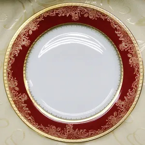 Placas de jantar de porcelana, granel por atacado feito à mão